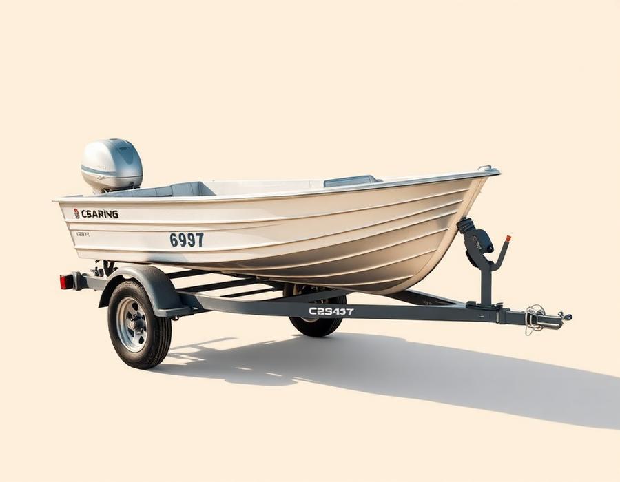 Carreta para transporte de barco de alumínio